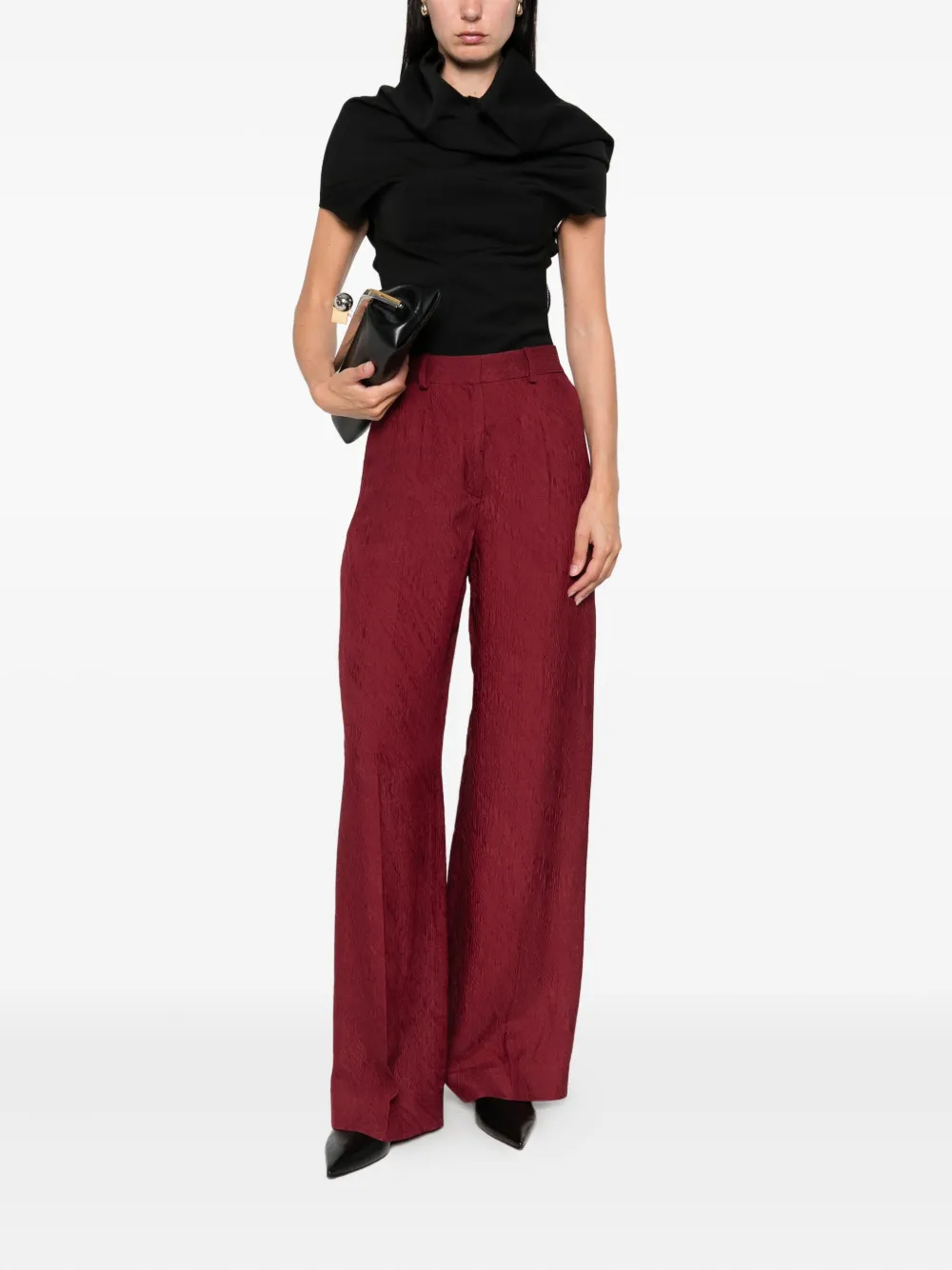 Lanvin Broek met textuur Rood