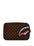 sprayground kid shark-head check bag - Brown
