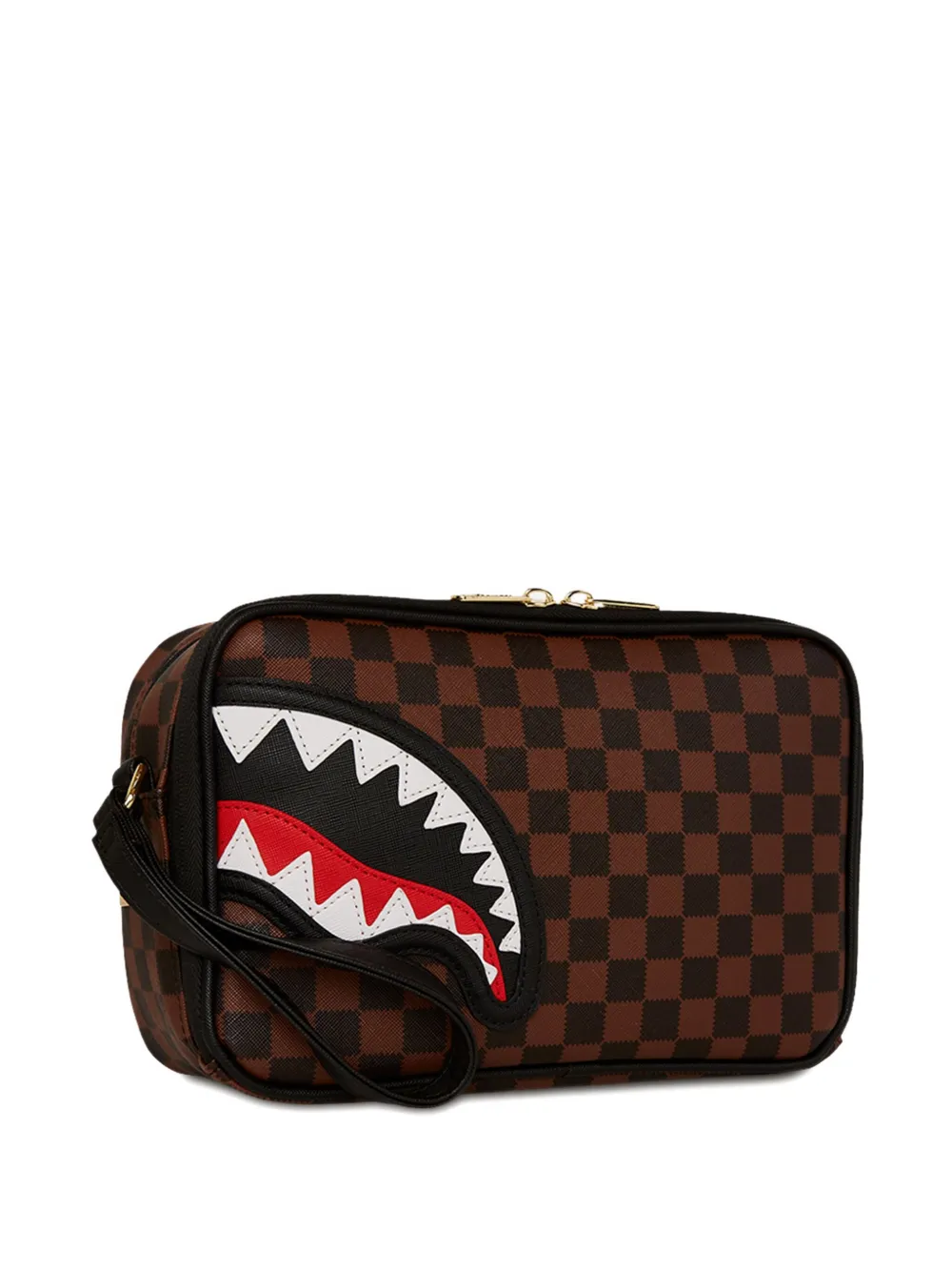 sprayground kid Geruite tas met haaienkop Bruin