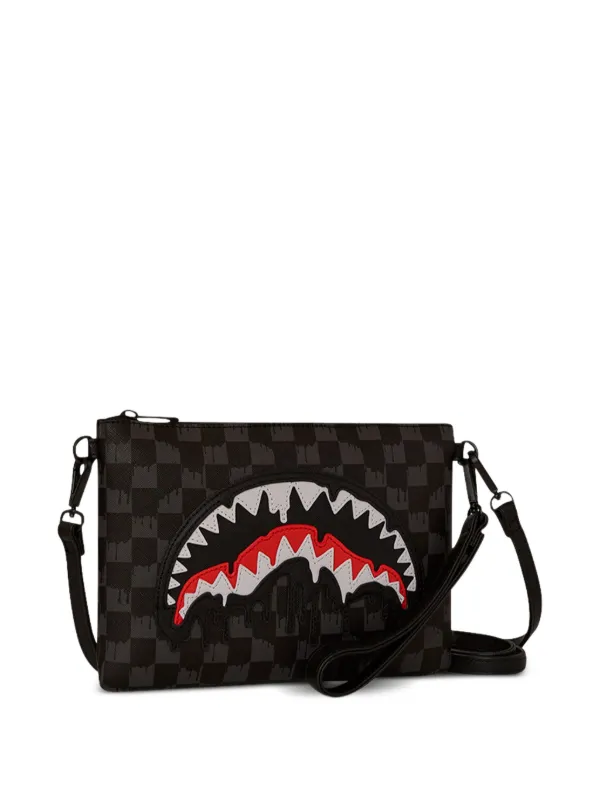 【新品・正規品】SPRAYGROUND ショルダーバッグ 即発送‼️ Sprayground Kid シャークチェック ショルダーバッグ | ブラック
