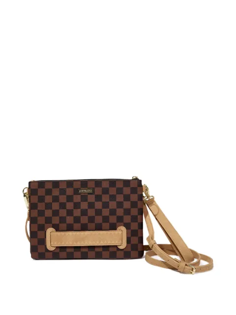 sprayground kid Hennyville shark-checkered clutch bag