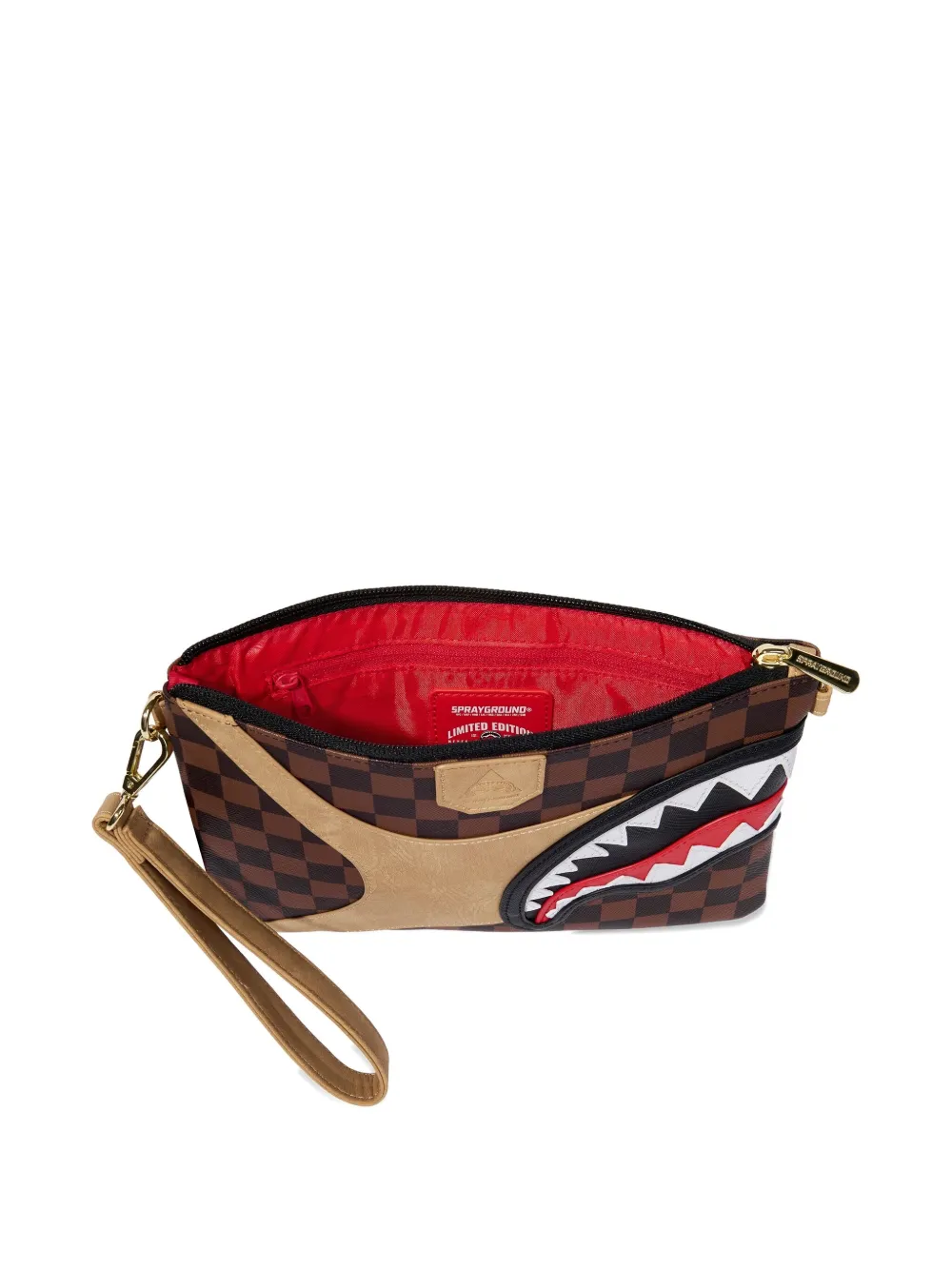 sprayground kid Hennyville geruite clutch Bruin