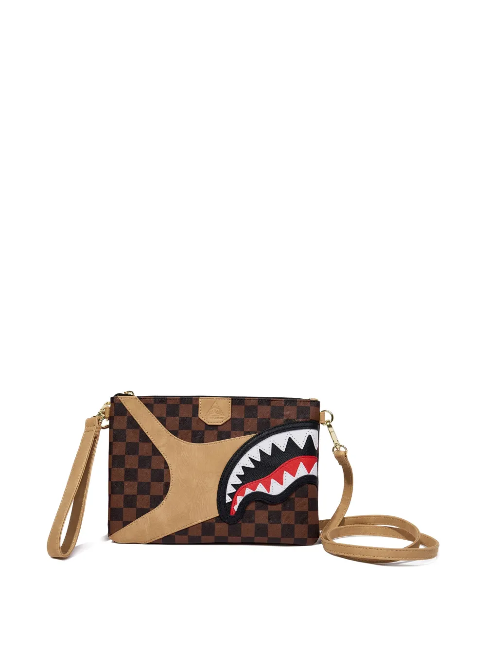 sprayground kid Hennyville geruite clutch Bruin