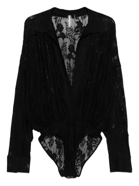 Norma Kamali floral-lace bodysuit