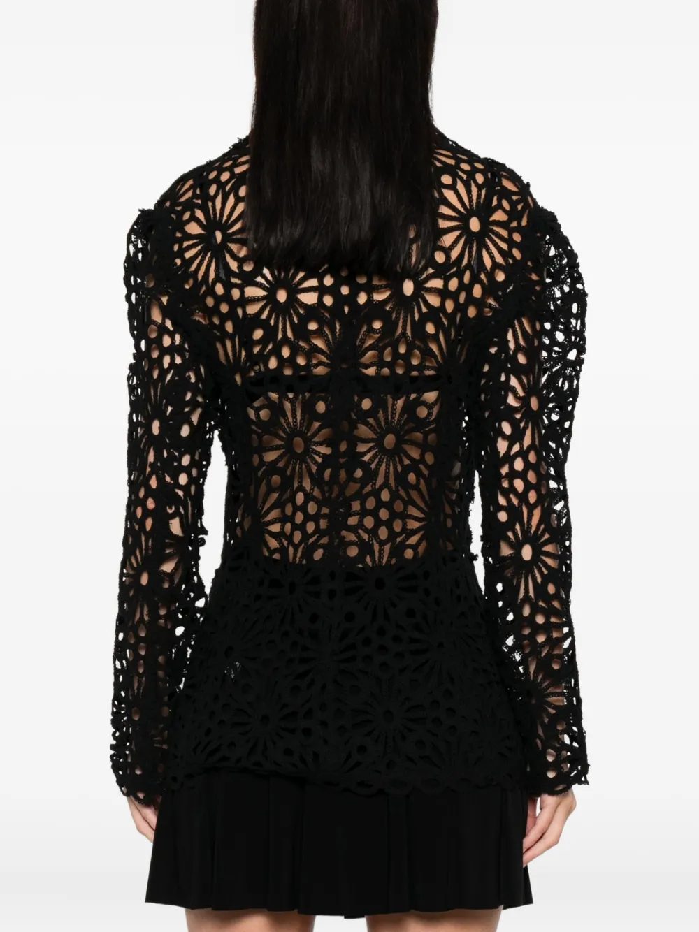 Norma Kamali floral-motif single-breasted jacket Zwart