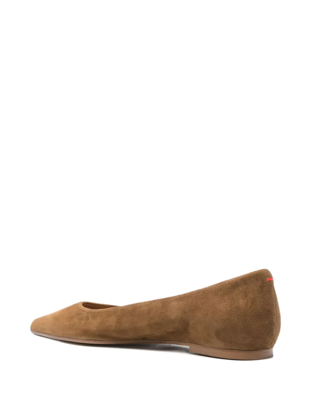 Aeyde pointed-toe suede flat pumps Brown