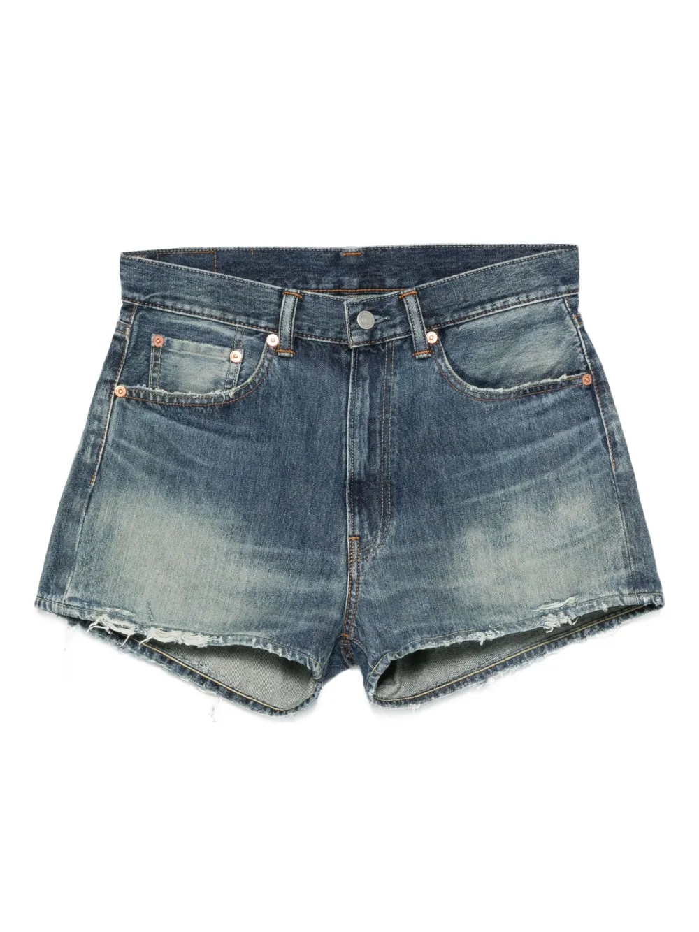 Denimist Haisley Frayed Denim Shorts In Blue
