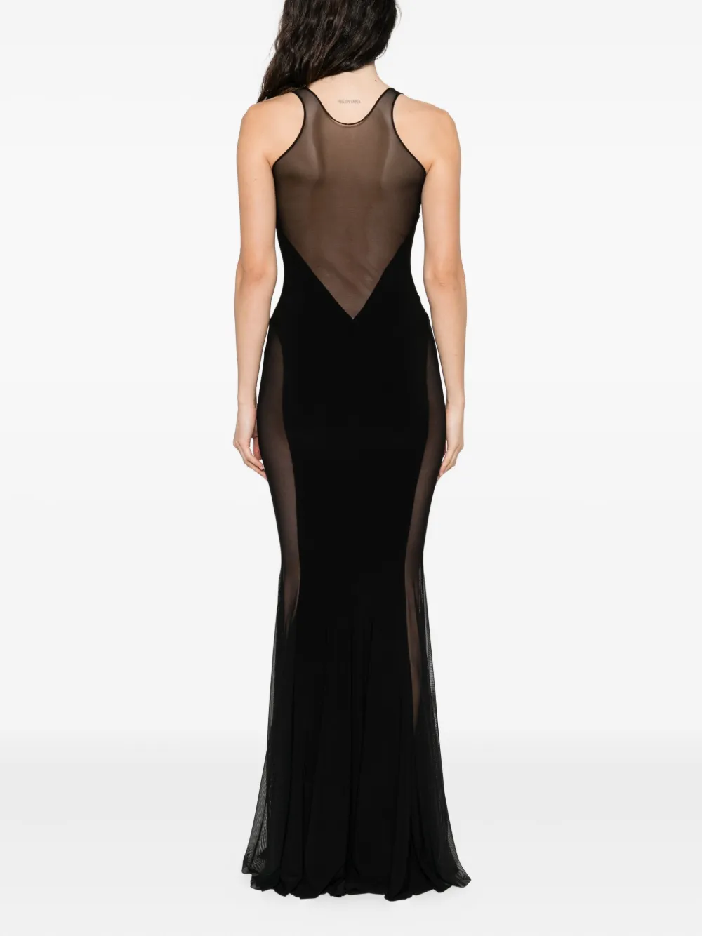 Norma Kamali panelled maxi dress Zwart