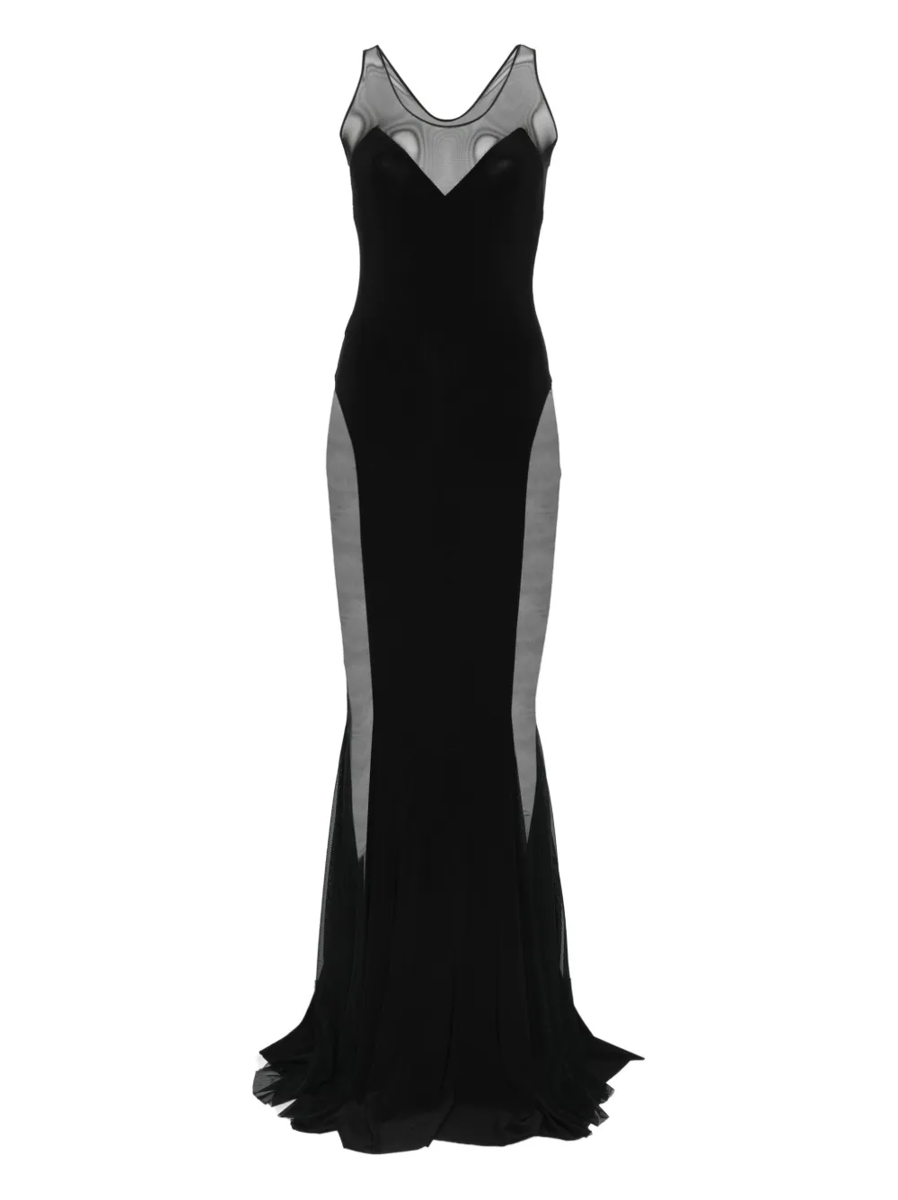 Norma Kamali panelled maxi dress Zwart