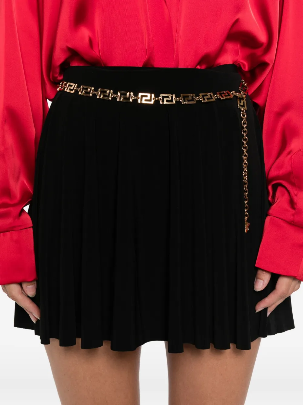 Norma Kamali pleated mini skirt Zwart