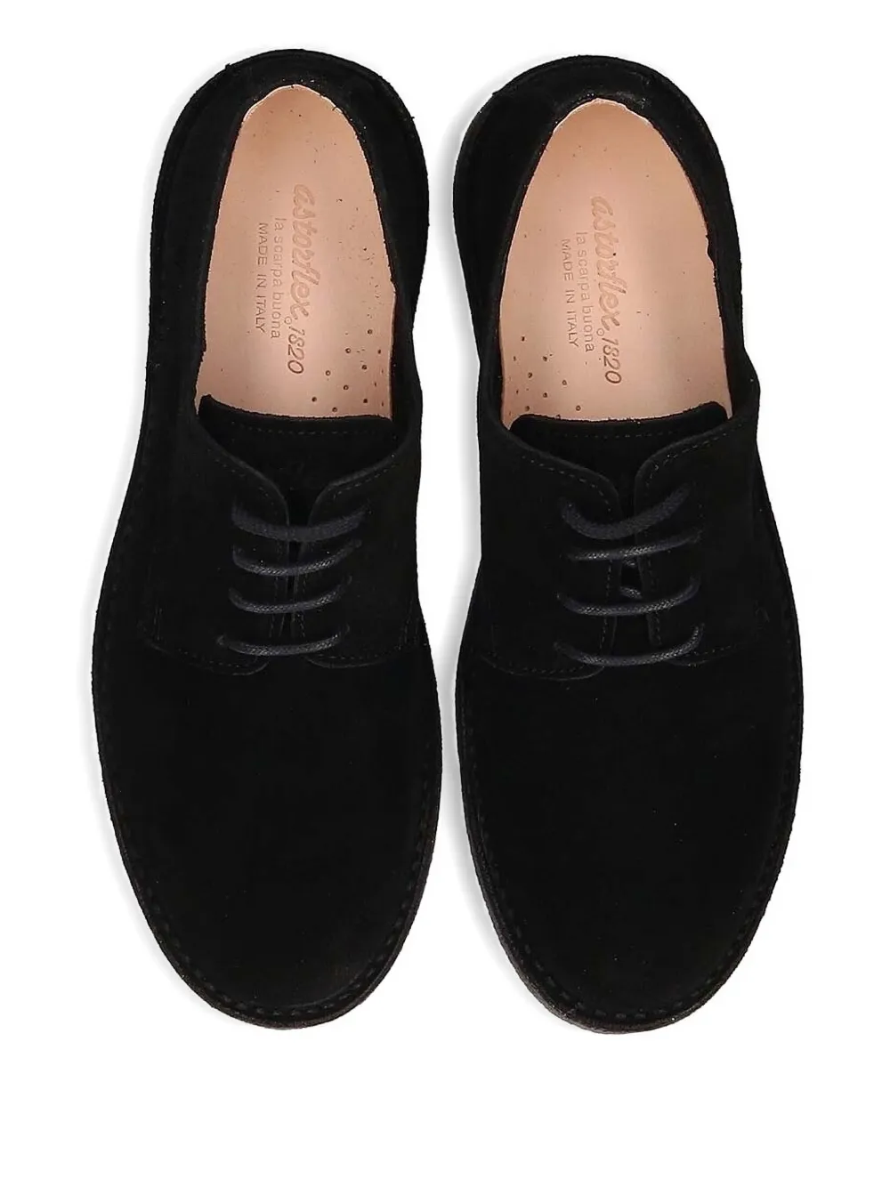 Astorflex lace-up suede shoes Black