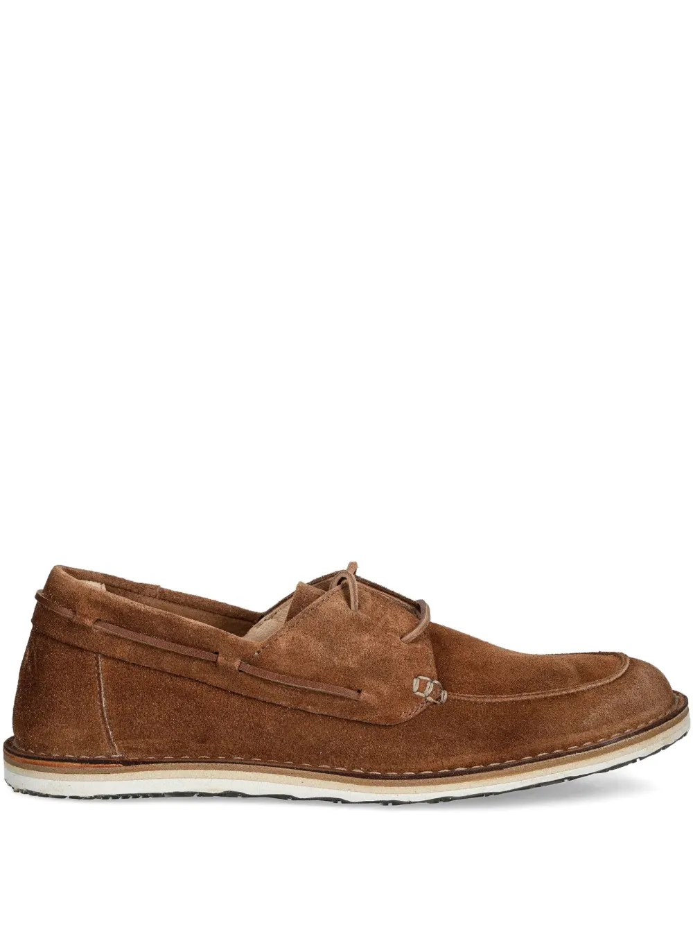 Astorflex Suede Lace-up Boat Shoes In Brown