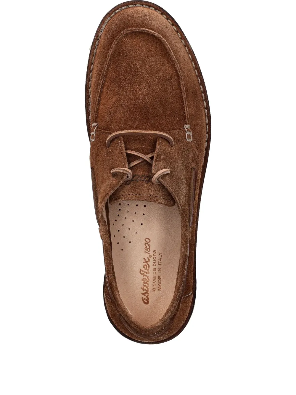 Astorflex suede lace-up boat shoes Brown