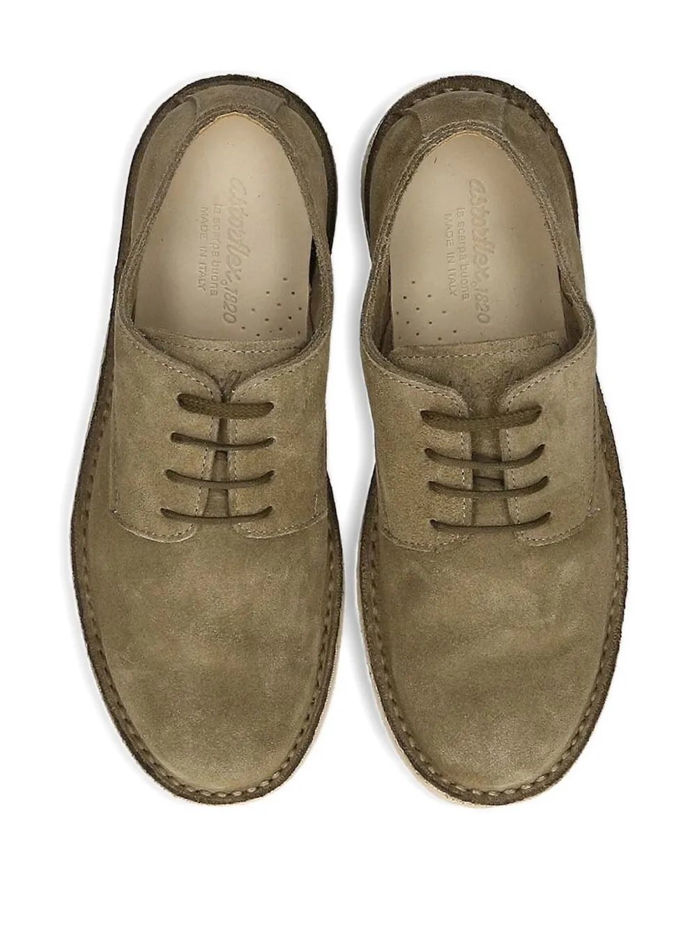 Astorflex suede lace-up loafers Grey