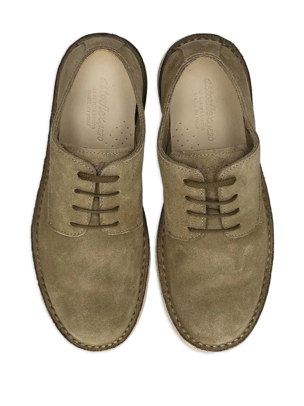 Astorflex suede lace-up loafers Grey