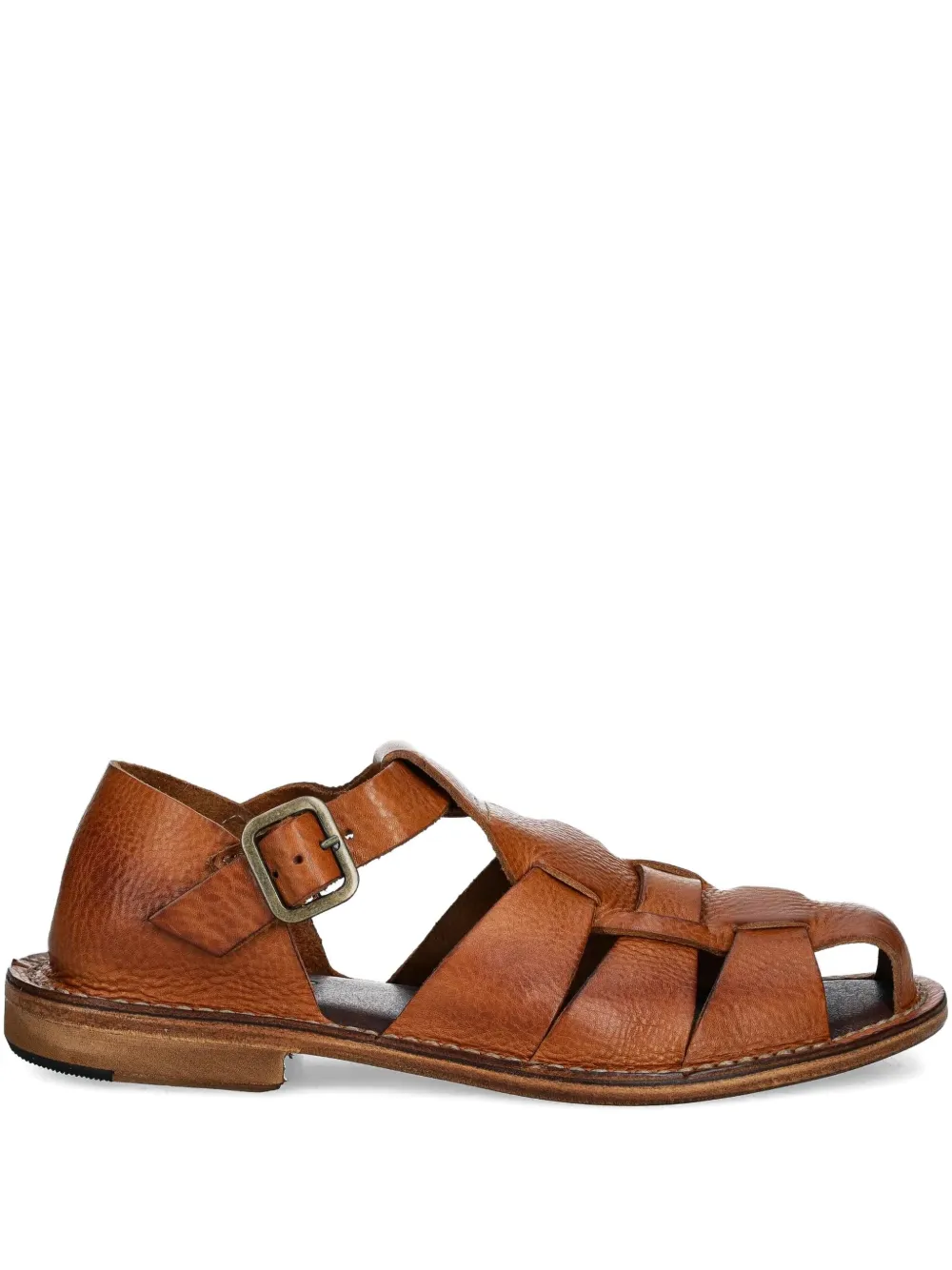 Astorflex Leather Buckle Sandals In Brown
