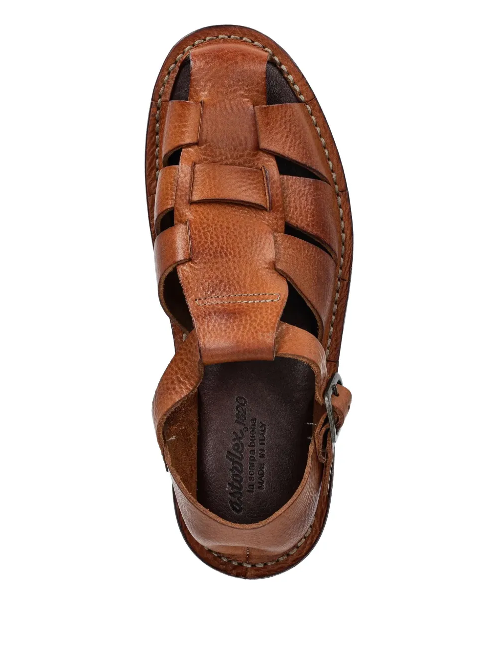 Astorflex leather buckle sandals Brown