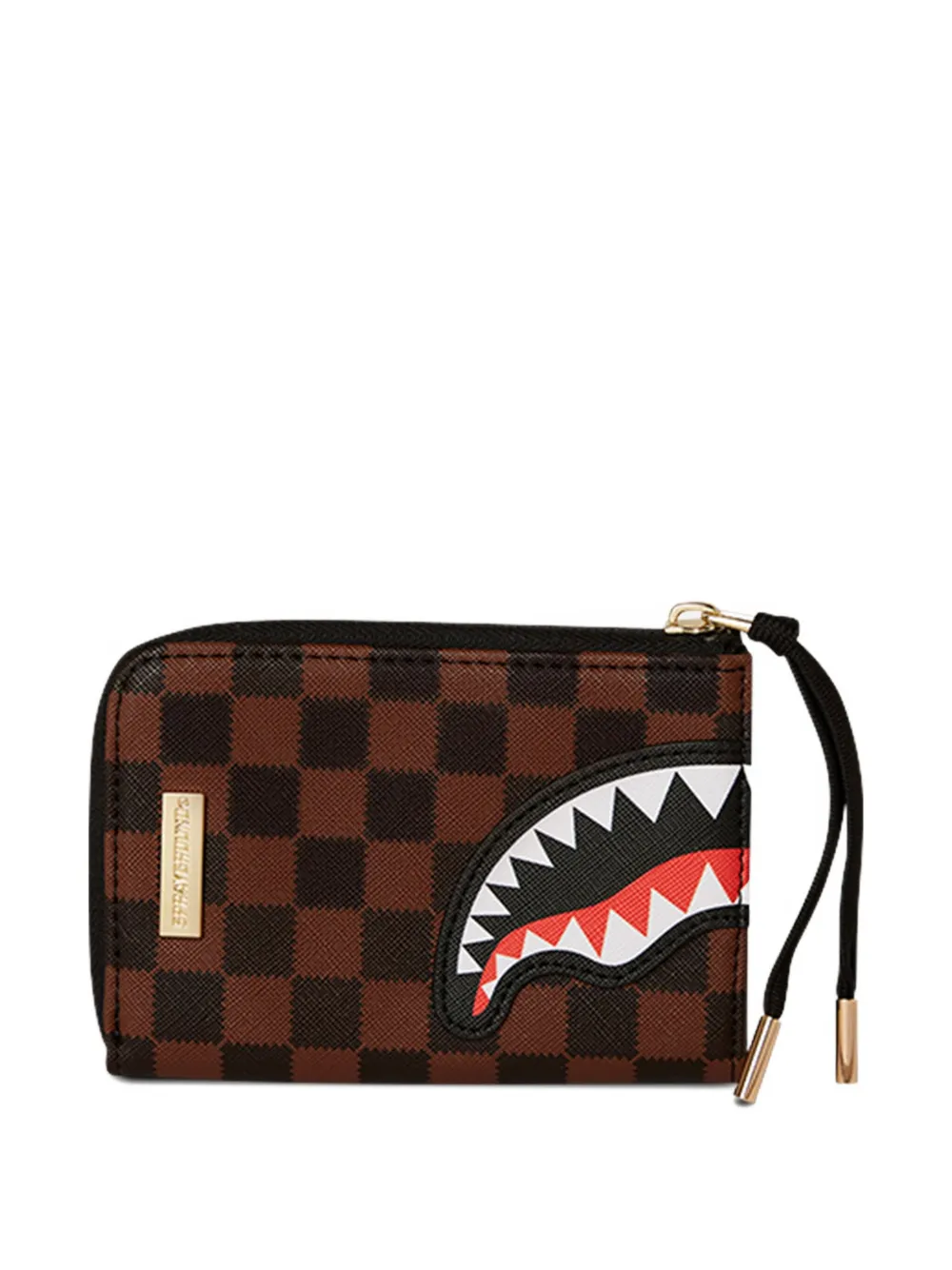 check-pattern shark-face wallet