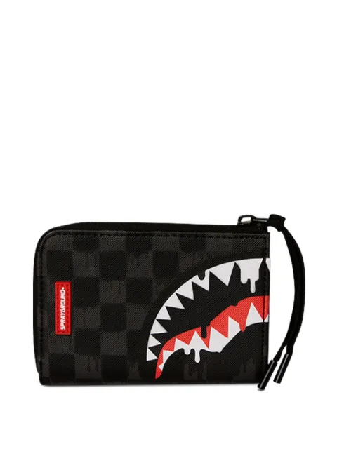 Sprayground shark-face checkered wallet