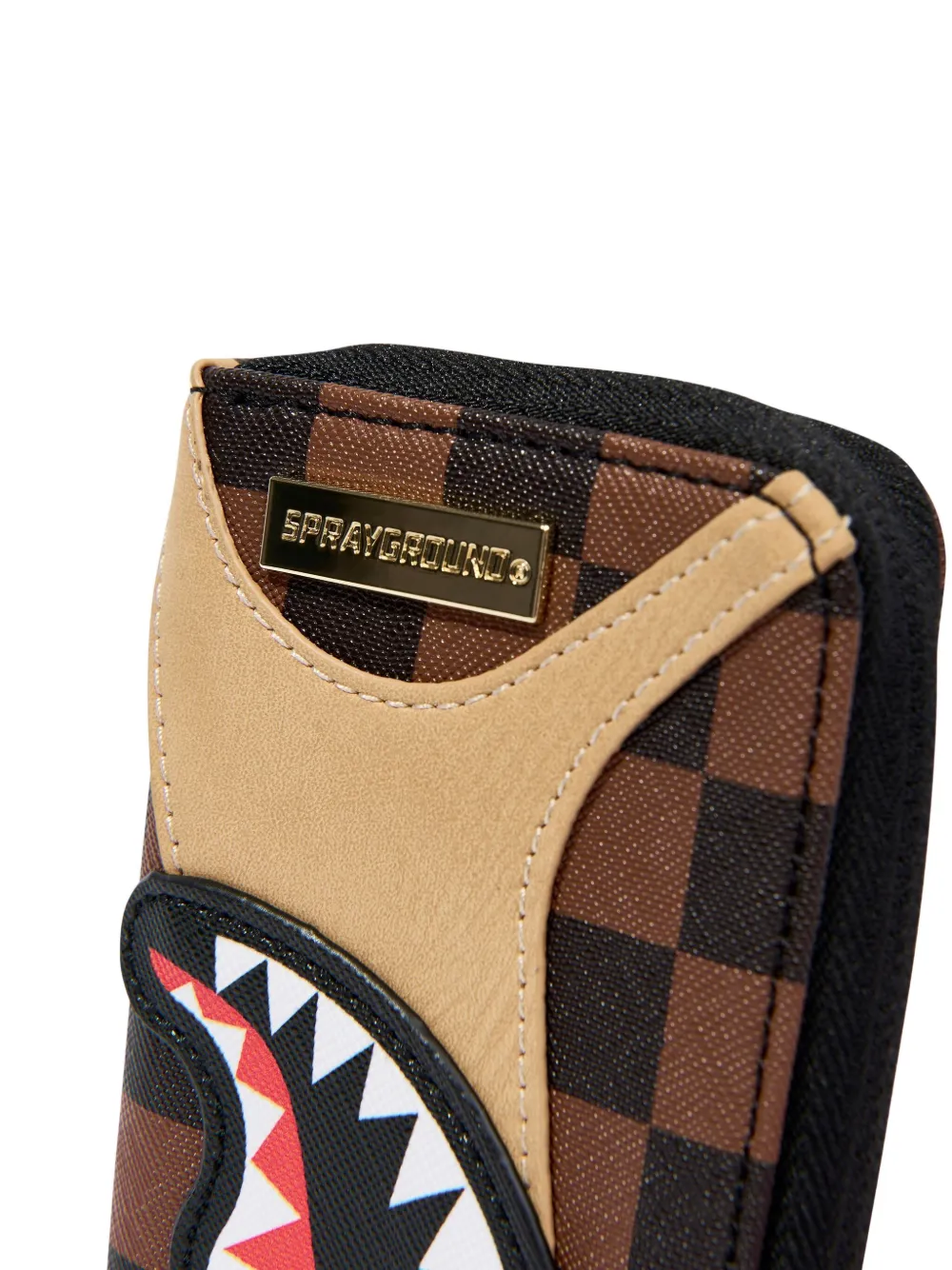sprayground kid Sharks In Paris geruite portemonnee Bruin