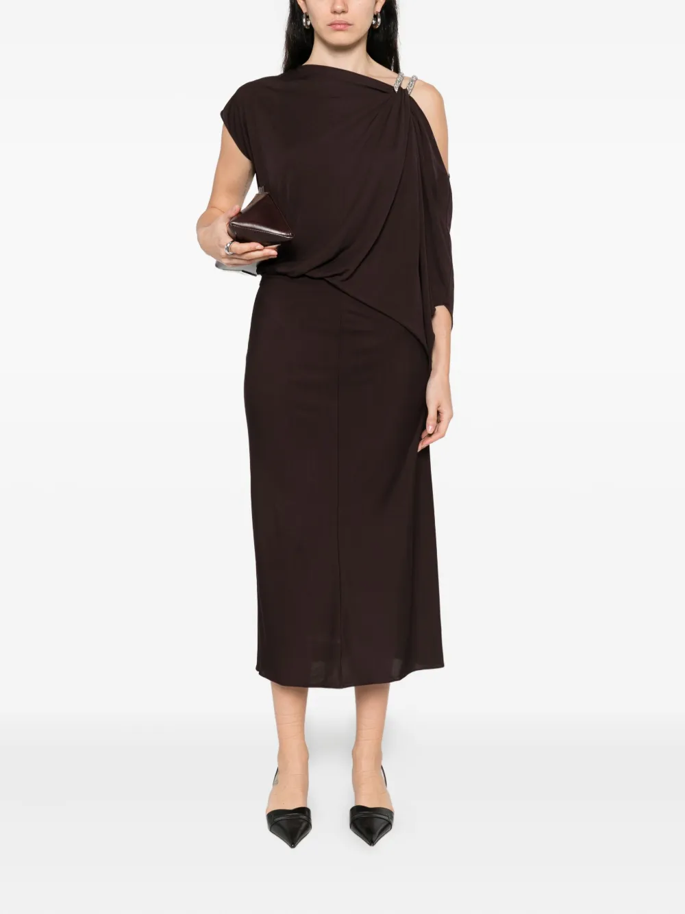 TOM FORD Asymmetrische jurk Bruin