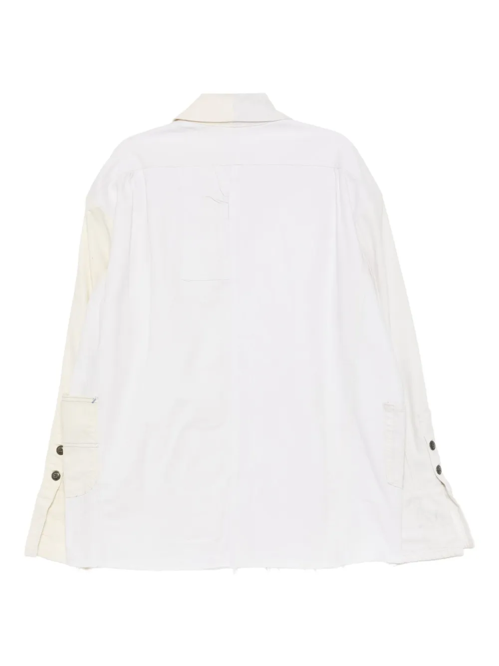 Greg Lauren Gerafeld katoenen shirtjack Wit