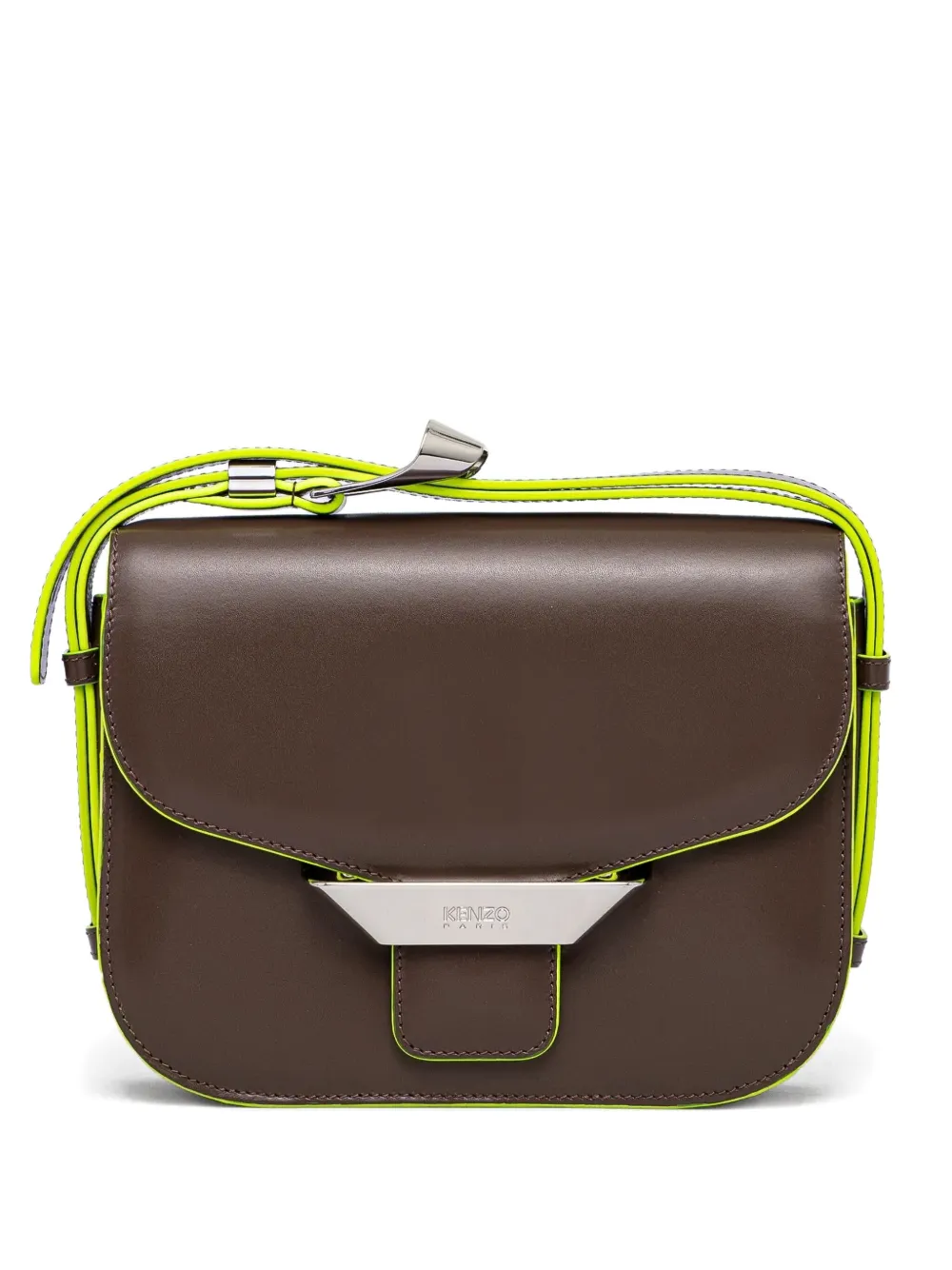Kenzo Ribbon leren tas met omslag Bruin