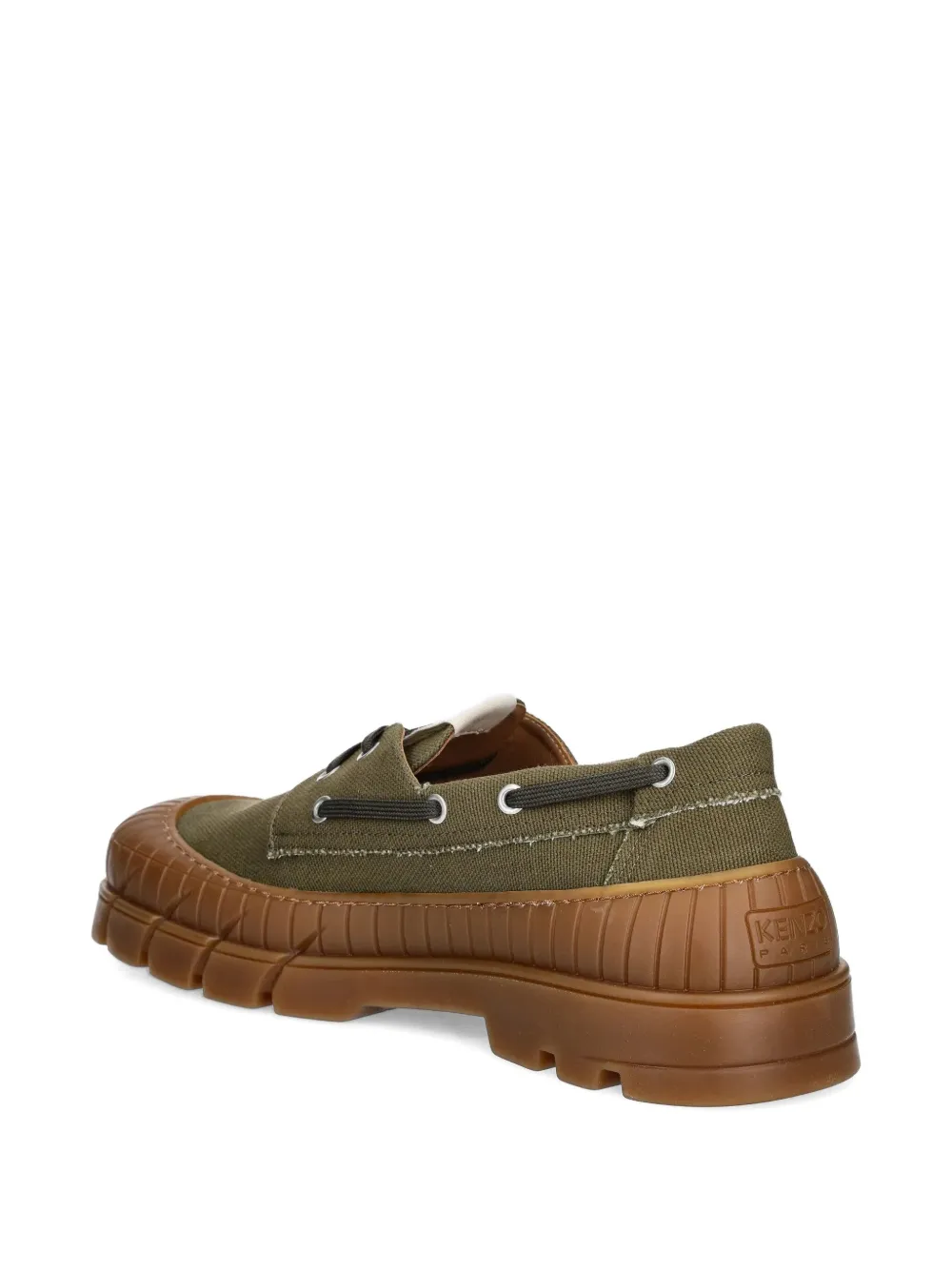 Kenzo panelled lace-up loafers Green