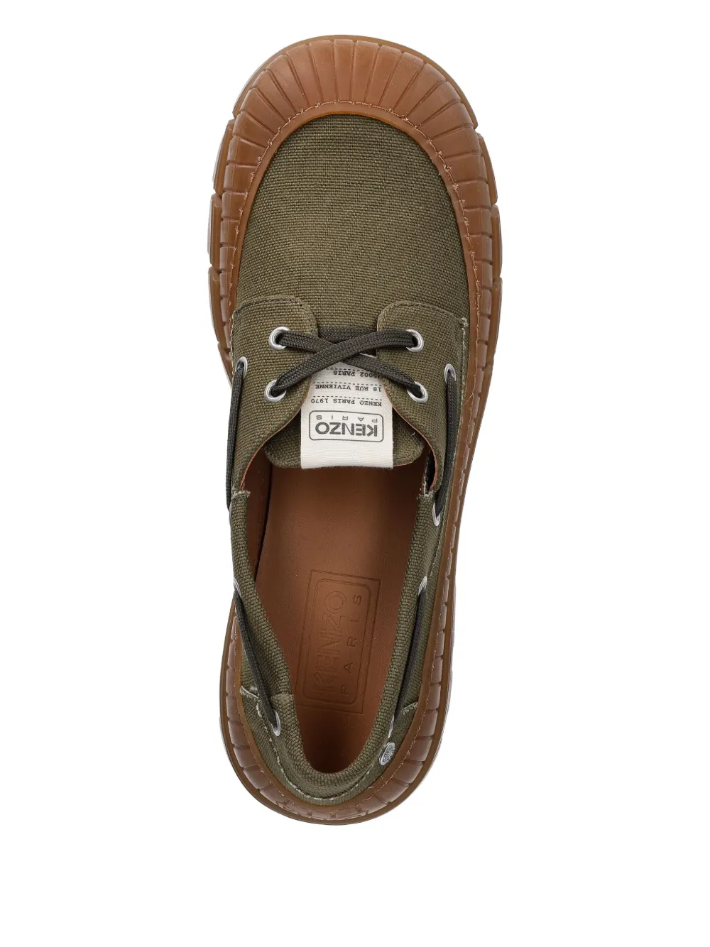 Kenzo panelled lace-up loafers Green