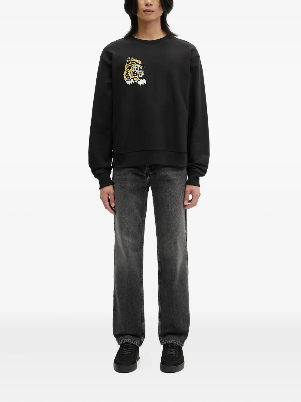 Kenzo x Verdy sweater met geborduurde tijger Zwart
