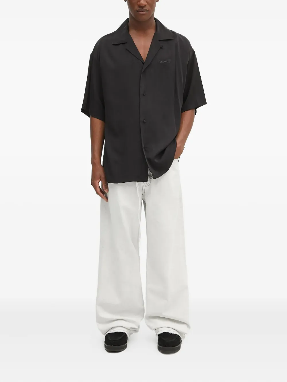 032c 111 bowlingshirt Zwart