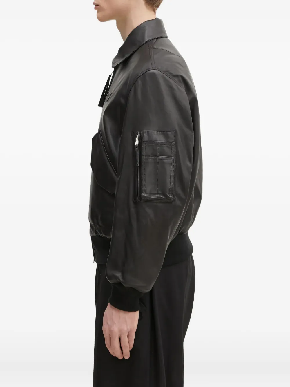 Kenzo Leren jack Zwart