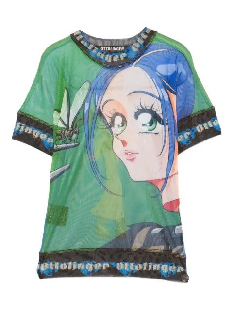 Ottolinger haut en résille à imprimé graphique