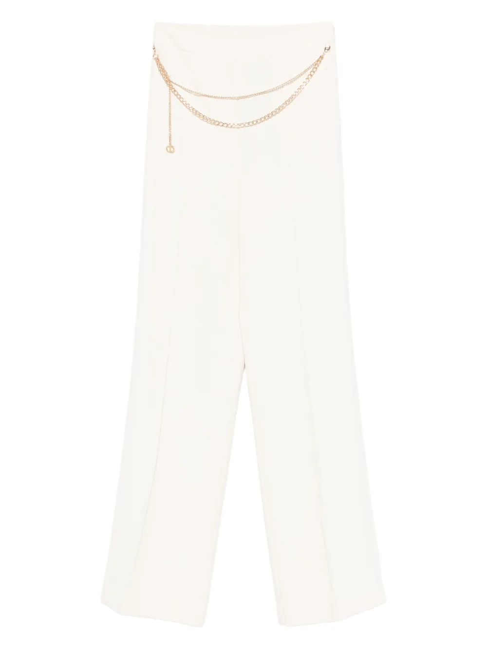 TWINSET chain-embellished trousers Beige