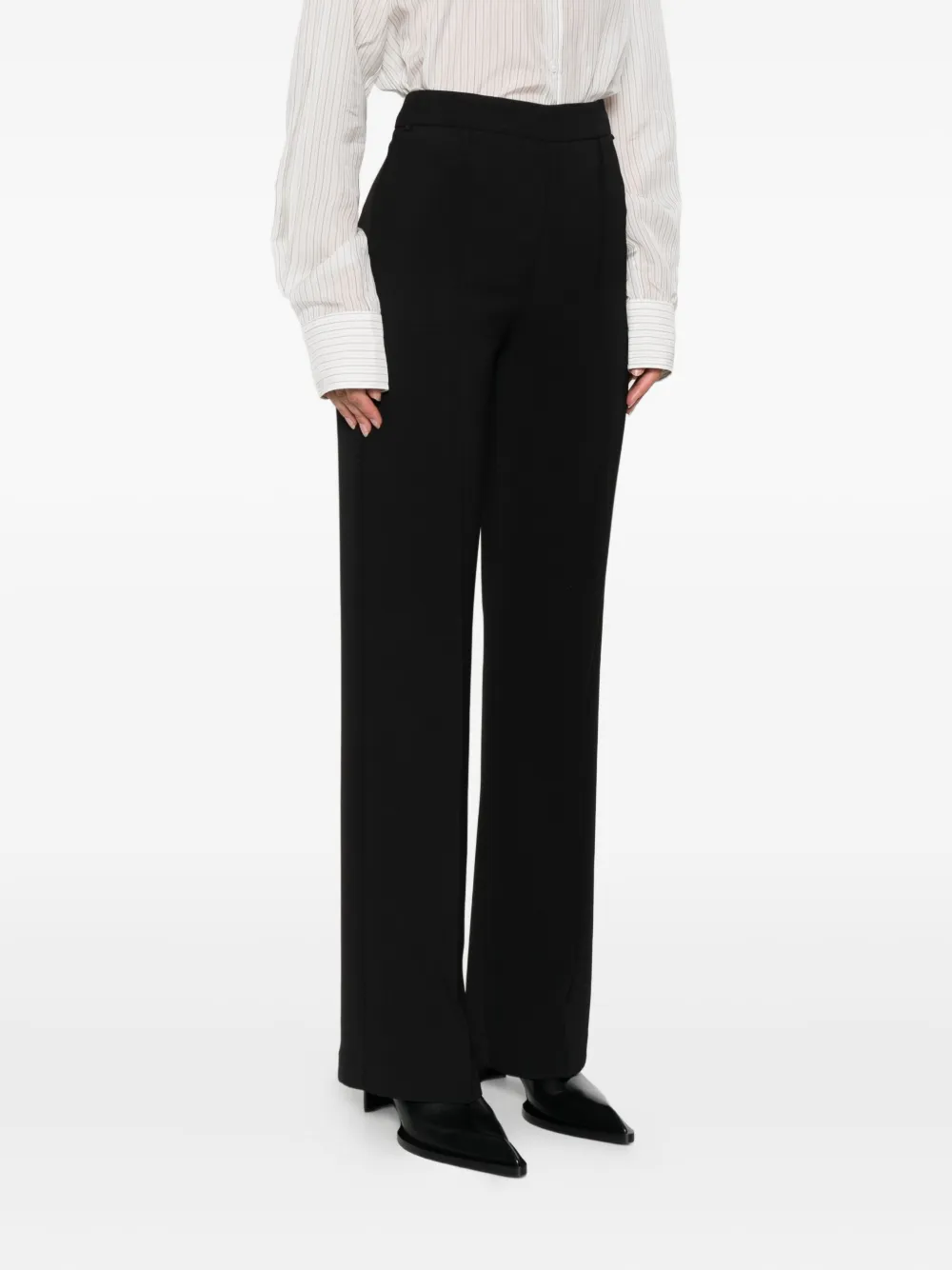 TWINSET Broek met wijde pijpen Zwart
