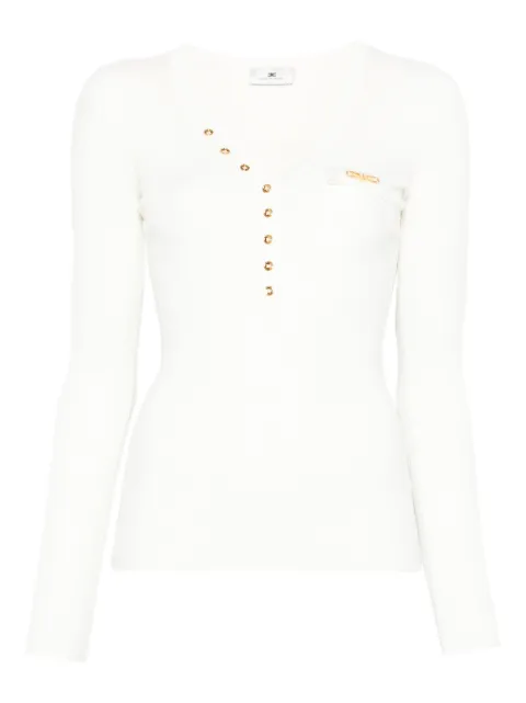 Elisabetta Franchi button-detailed ribbed top