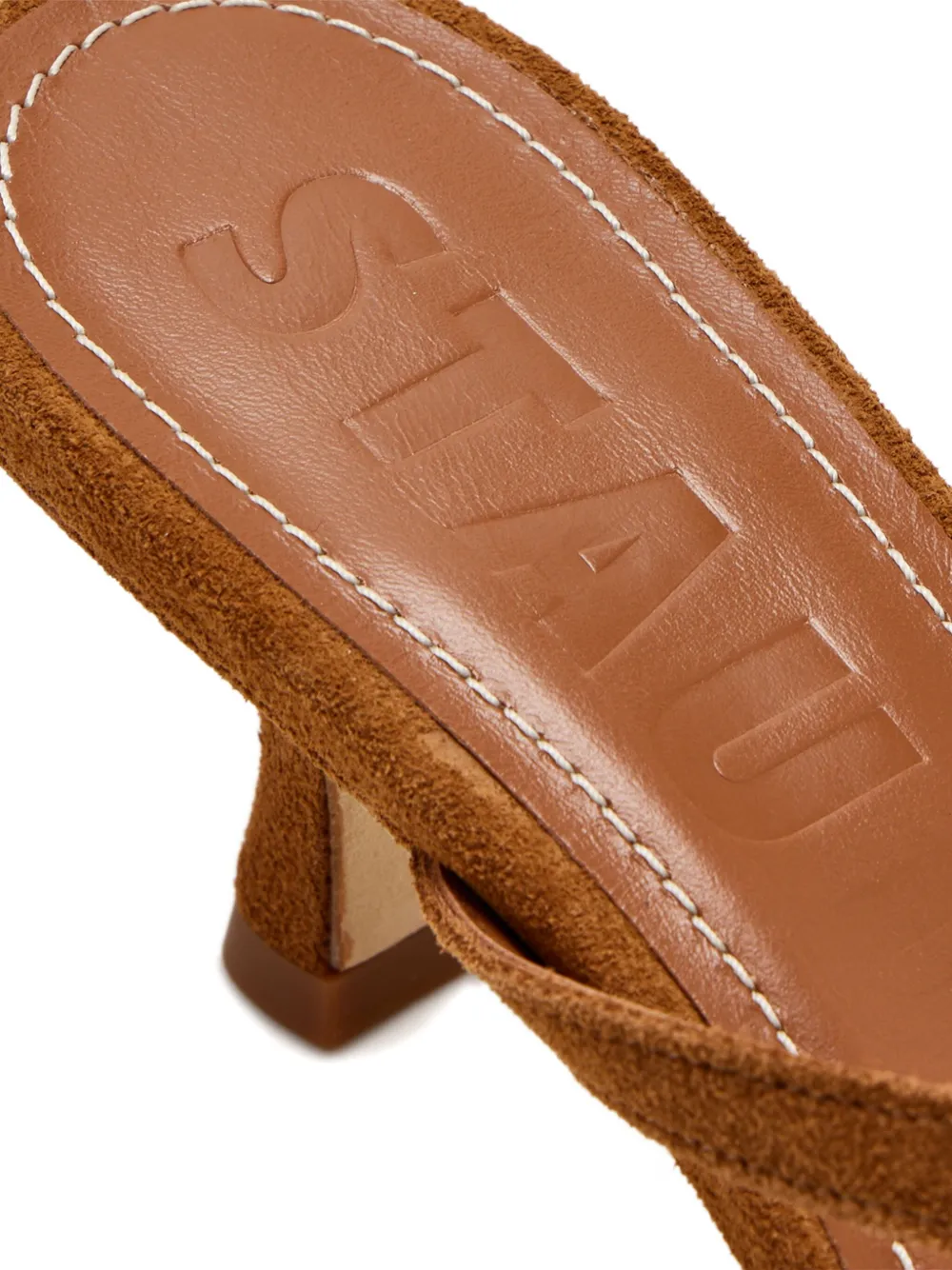 STAUD 60mm suede thong sandals Brown