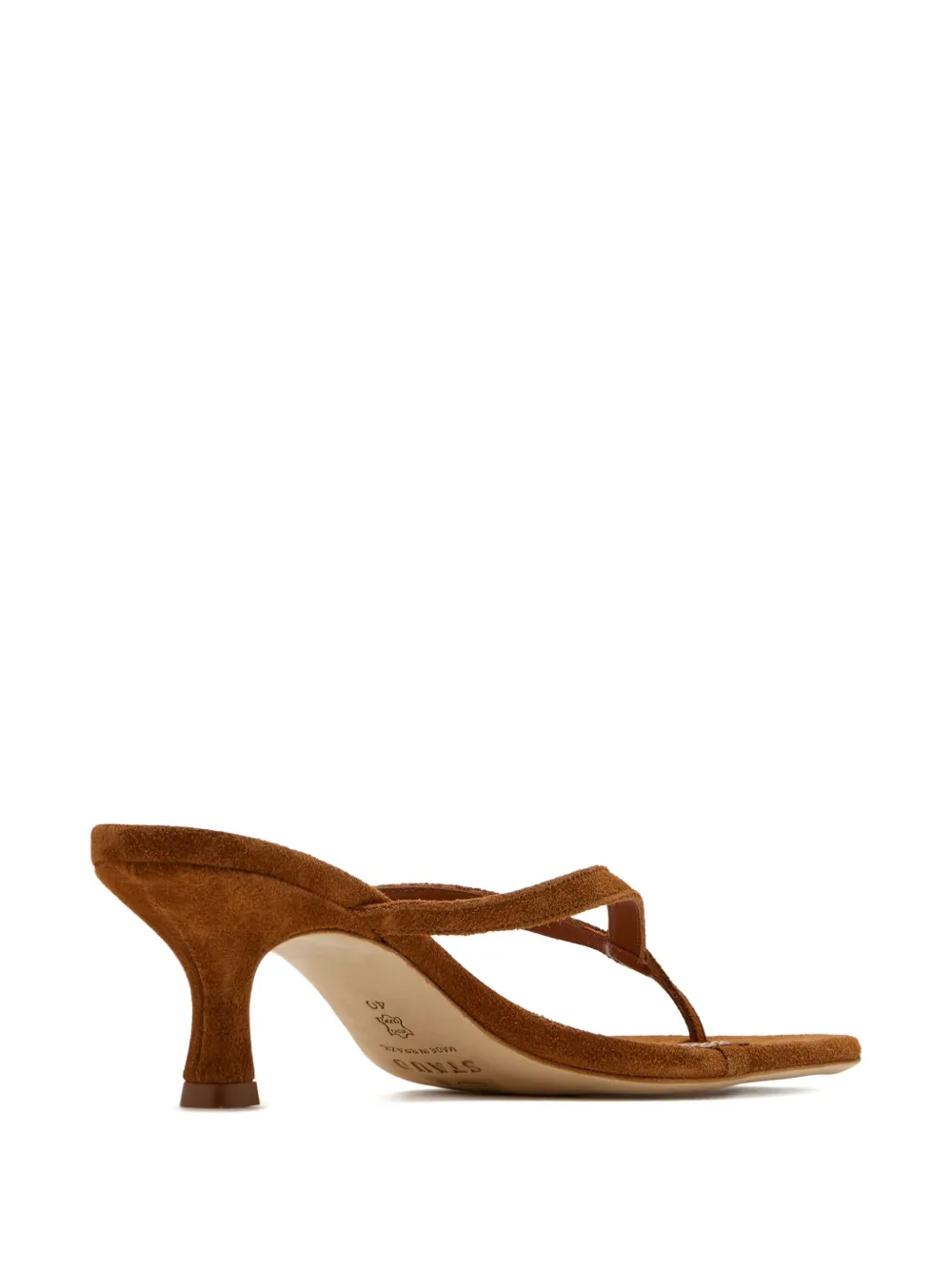 STAUD 60mm suede thong sandals Brown