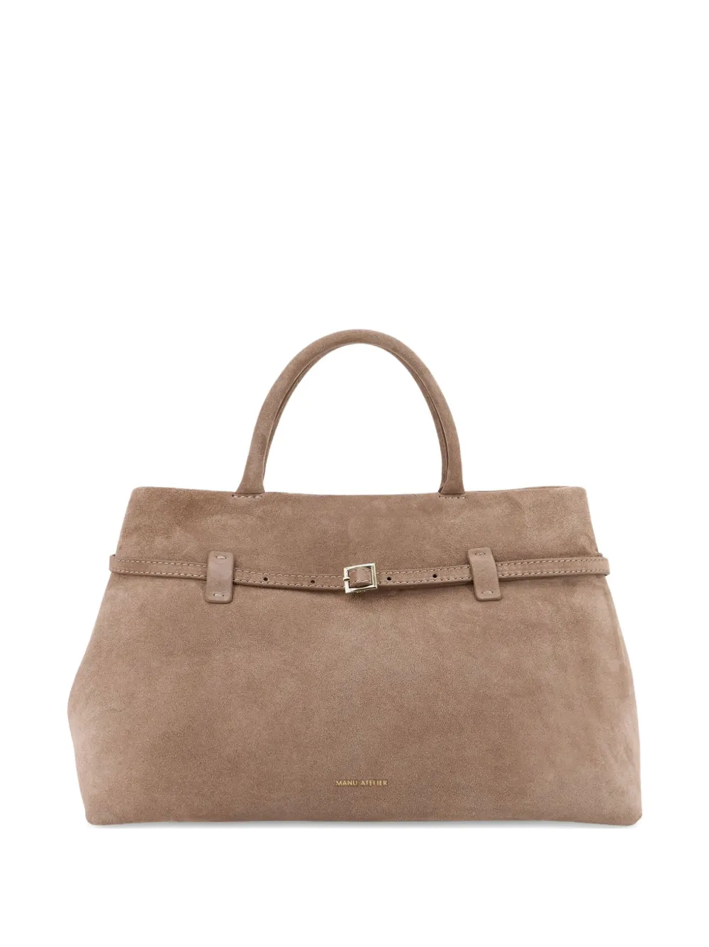Manu Atelier Le Cambon 35 suède handtas met gespsluiting Beige