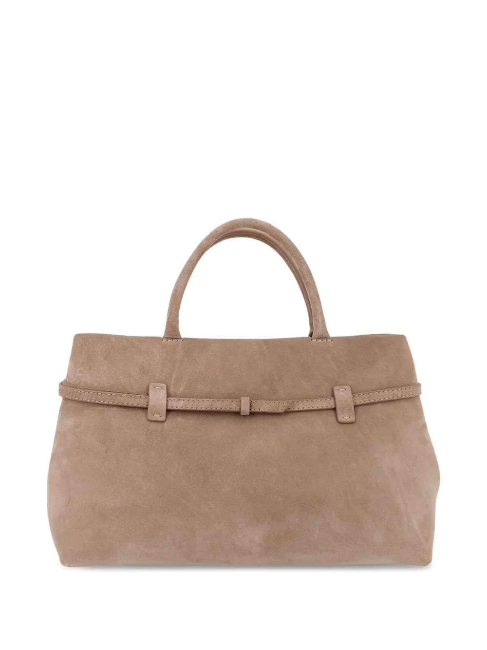 Manu Atelier Le Cambon 35 suède handtas met gespsluiting Beige
