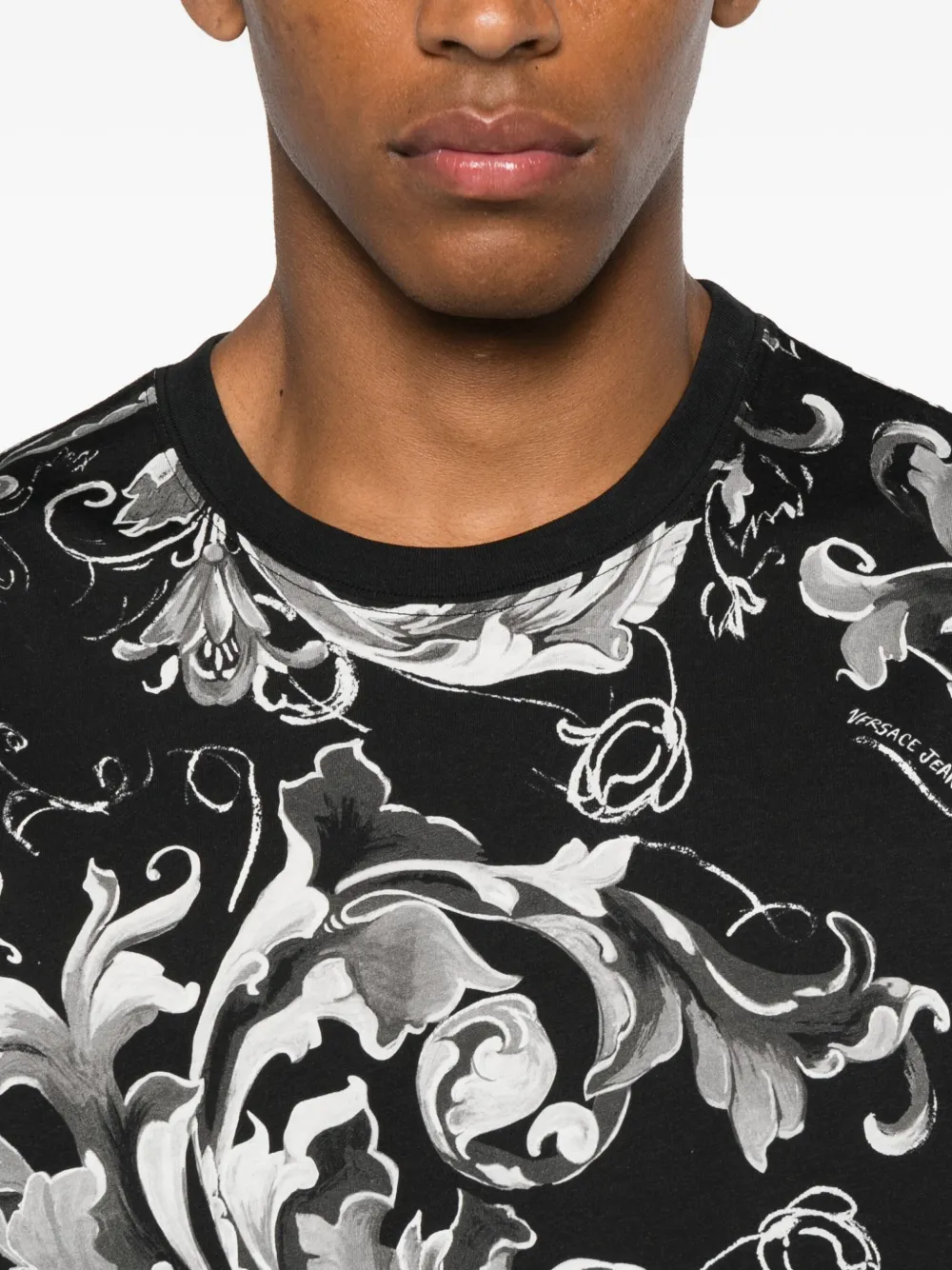 Versace Jeans Couture T-shirt met barokprint Zwart