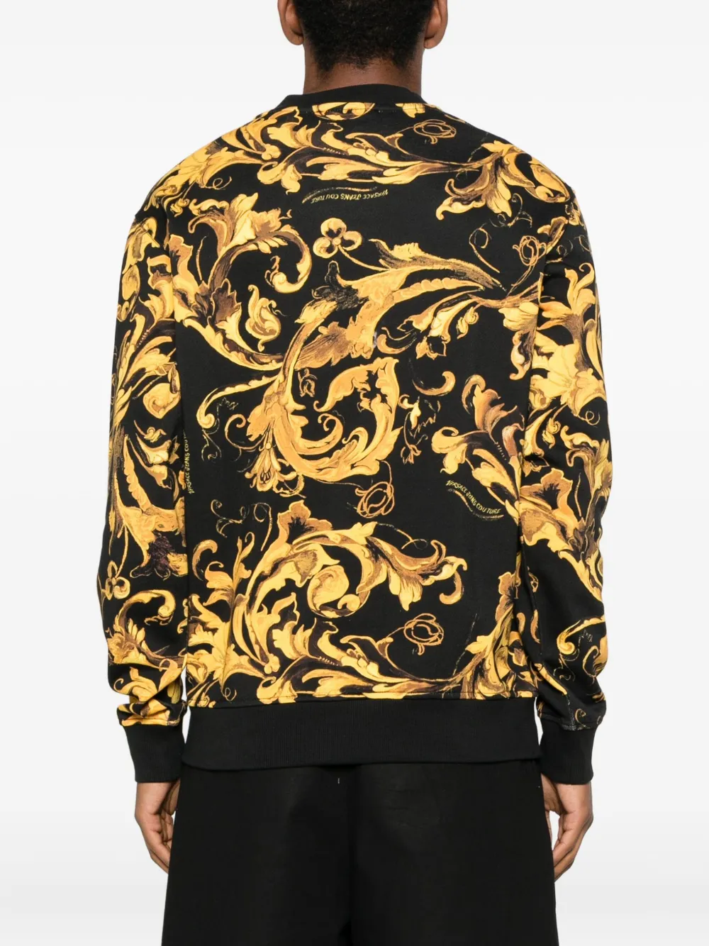 Versace Jeans Couture Sweater met barokprint Zwart