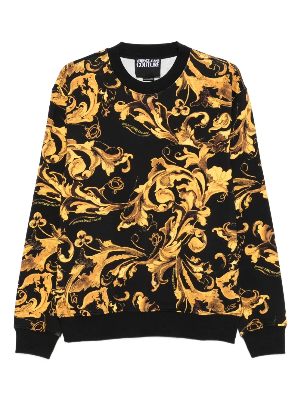 Versace Jeans Couture Sweater met barokprint Zwart