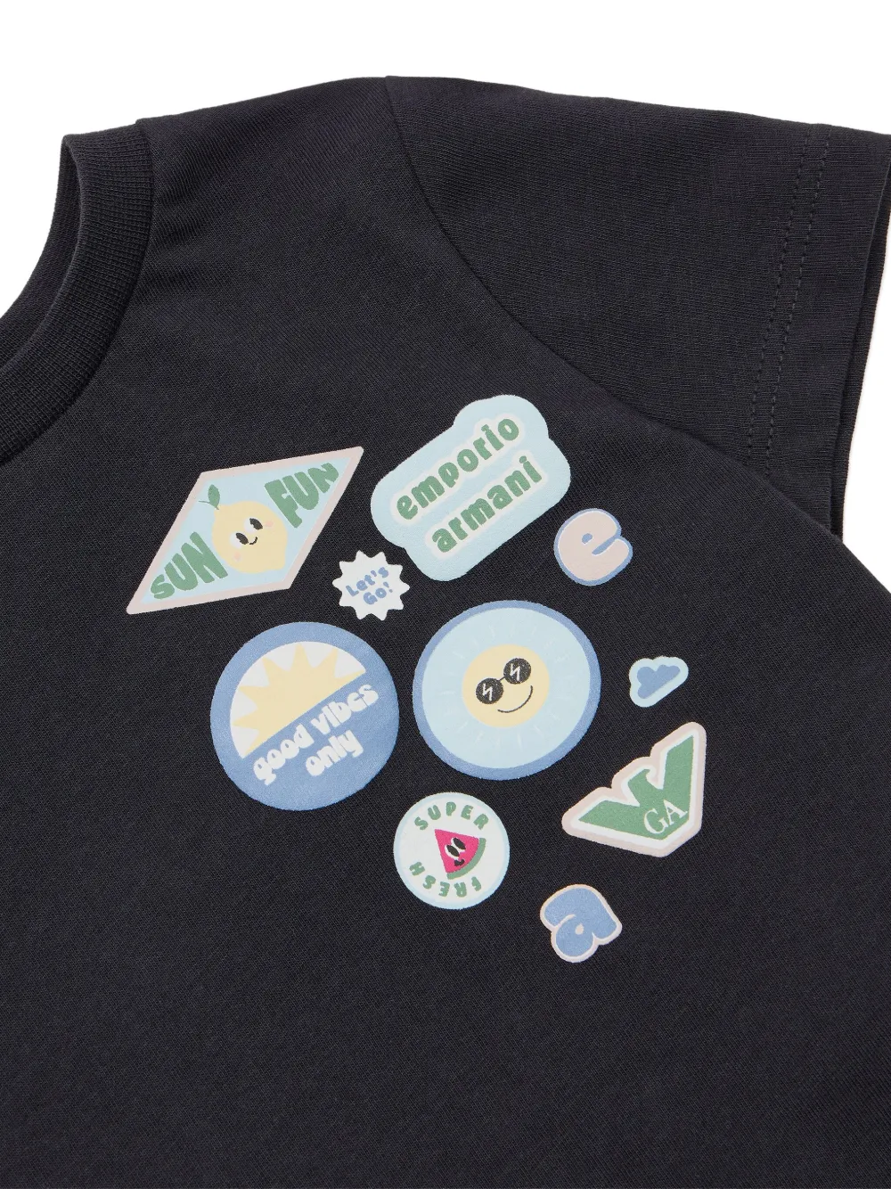 Emporio Armani Kids patch-detail T-shirt Blauw