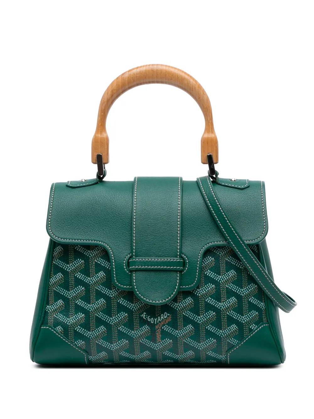 Goyard Pre-Owned 2010 ミニ ゴヤールディン サイゴン スープル サッチェルバッグ - グリーン Goyard Pre-Owned 2010 ミニ ゴヤールディン サイゴン スープル サッチェルバッグ - グリーン