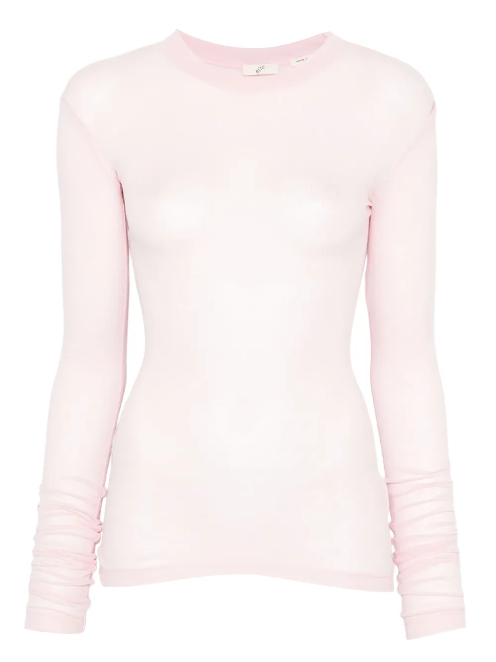 sheer long-sleeved top