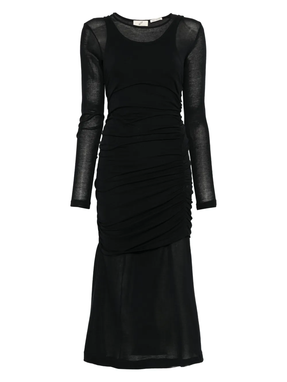 BITE Studios Rigel layered gathered dress Zwart