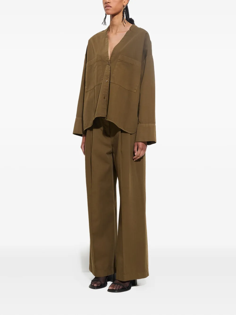 Christian Wijnants Tashvid blouse met V-hals - Groen