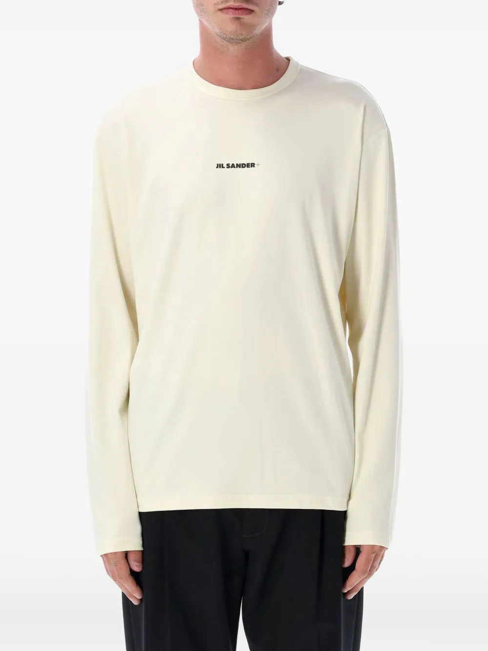 Jil Sander long-sleeve logo t-shirt Wit