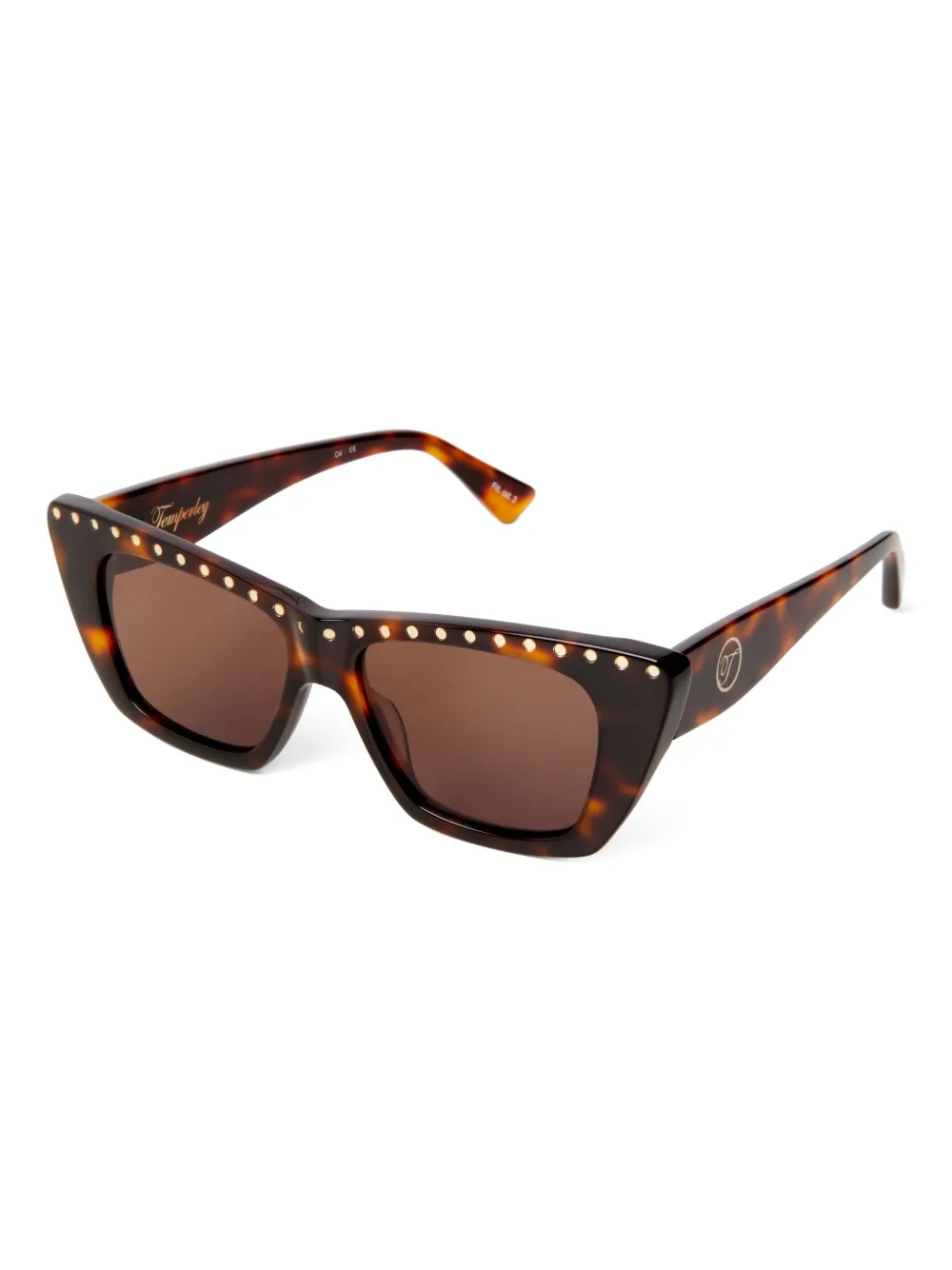 Temperley London Dolly zonnebril met cat-eye montuur en verfraaid met studs Bruin